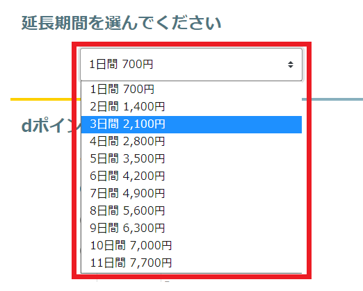 Kikitoの延長料金表